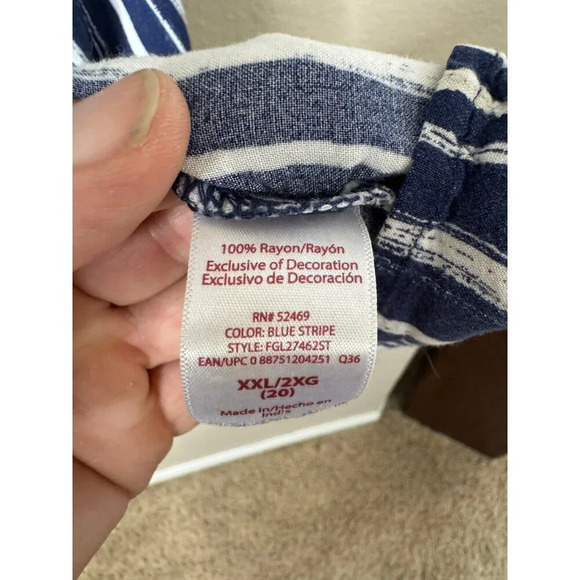 Faded Glory Women's Blue Short Sleeve Blouse, short sleeve blouse, blue blouse - Picture 8 of 8